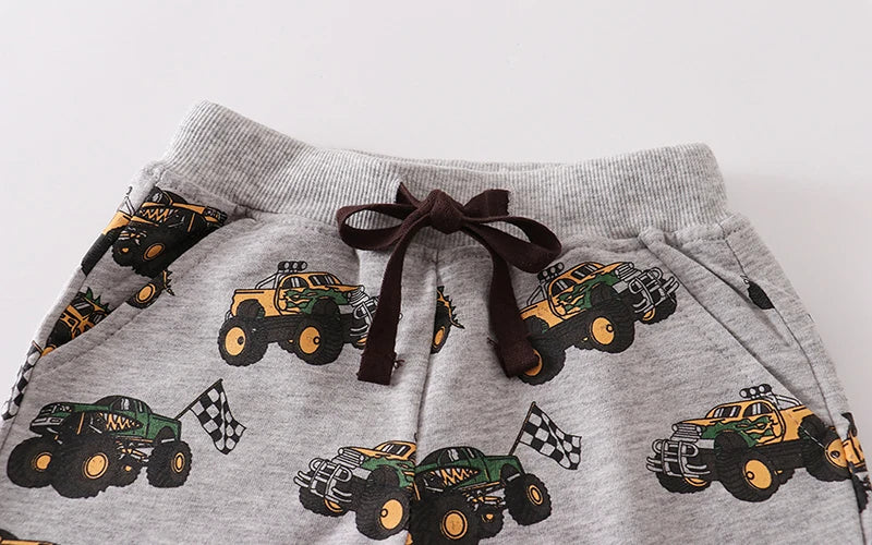 Little maven Children's Clothing 2024 New Summer Kids Clothes Baby Boys Kids Clothes Cotton Trousers Cartoon Trucks Short Pants