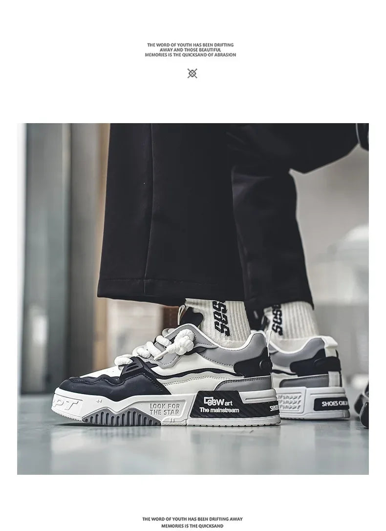 Mens Sneakers Thick Sole Casual Vulcanized Shoes Brand Anti-slip Sports Walking Shoes for Men Tennis Shoes Baskets Pour Hommes