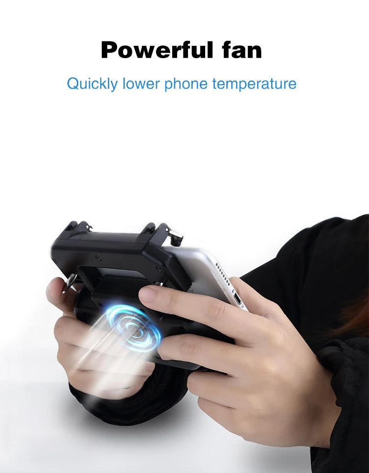 DATA FROG Gaming Grip with Portable Charger Cooling Fan for PUBG Mobile Controller L1R1 Mobile Game Trigger Joystick for Phone