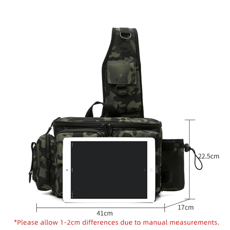 Fishing Bag Fish Lures Gear Rod Molle Outdoor Hiking Camping Travel Men Tactical Waist Pack Large Capacity Shoulder  Hunting Bag