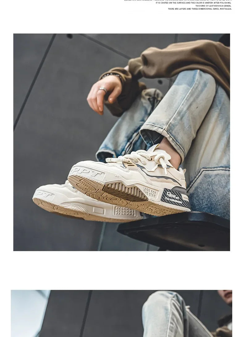Mens Sneakers Thick Sole Casual Vulcanized Shoes Brand Anti-slip Sports Walking Shoes for Men Tennis Shoes Baskets Pour Hommes
