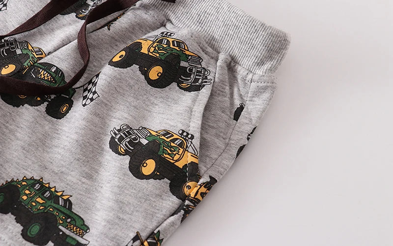 Little maven Children's Clothing 2024 New Summer Kids Clothes Baby Boys Kids Clothes Cotton Trousers Cartoon Trucks Short Pants