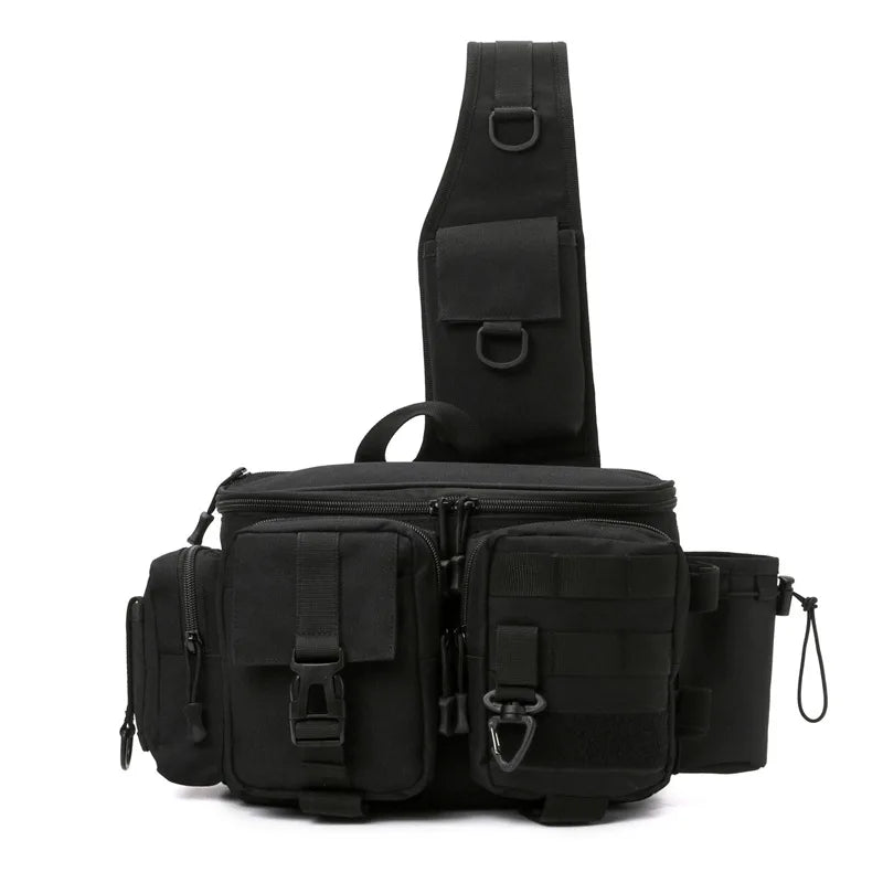 Fishing Bag Fish Lures Gear Rod Molle Outdoor Hiking Camping Travel Men Tactical Waist Pack Large Capacity Shoulder  Hunting Bag