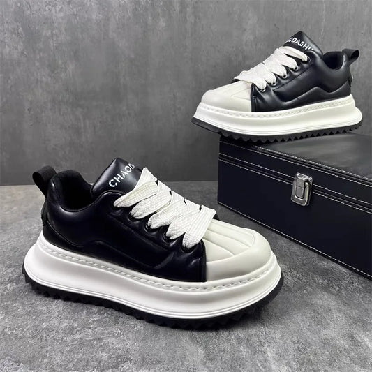 Men's Sneakers Chunky Sneaker 2025Fashion Designer Shoes Man Casual Leather Increased Internal Platform Board Shoes Outdoor Shoe